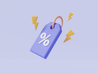 illustration of percentage sign on label